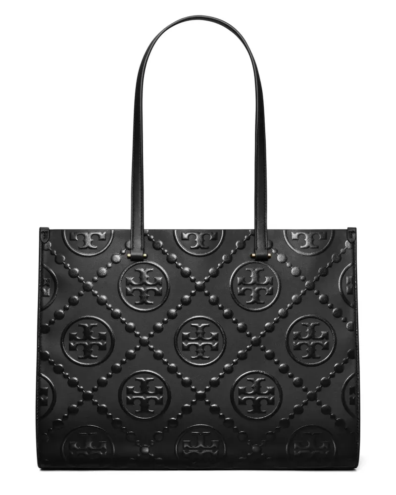 Tory Burch Shopper mit Monogrammmuster - Schwarz Schwarz
