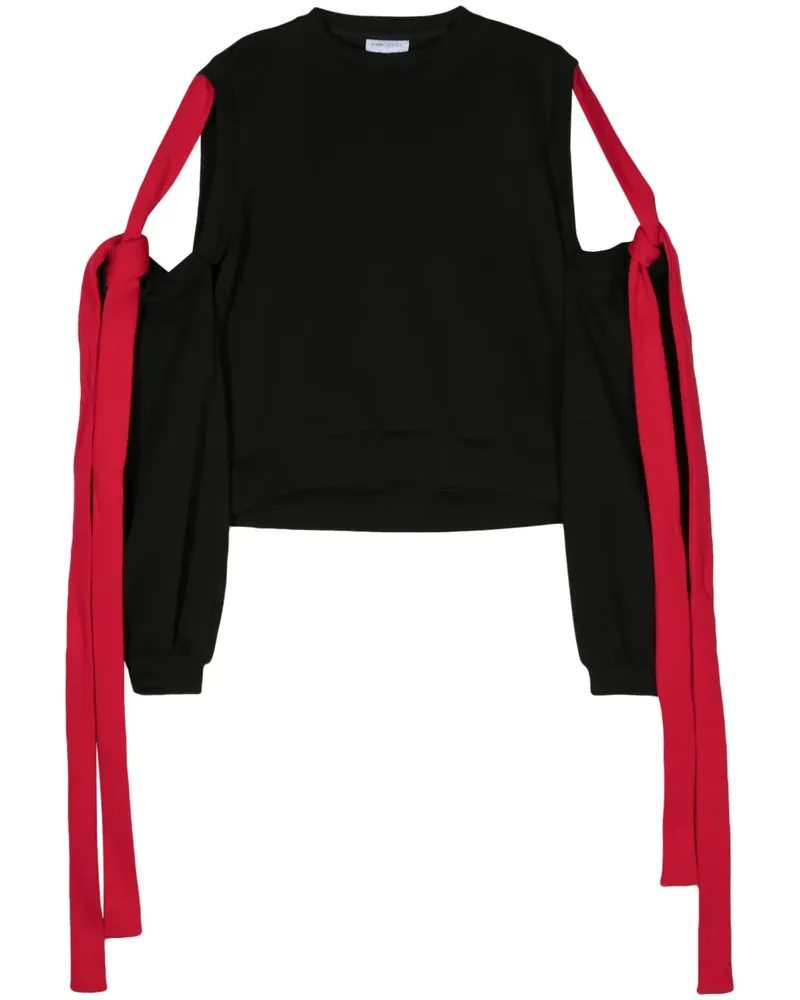 Ioana Ciolacu Stamp Sweatshirt mit Cold-Shoulder - Schwarz Schwarz