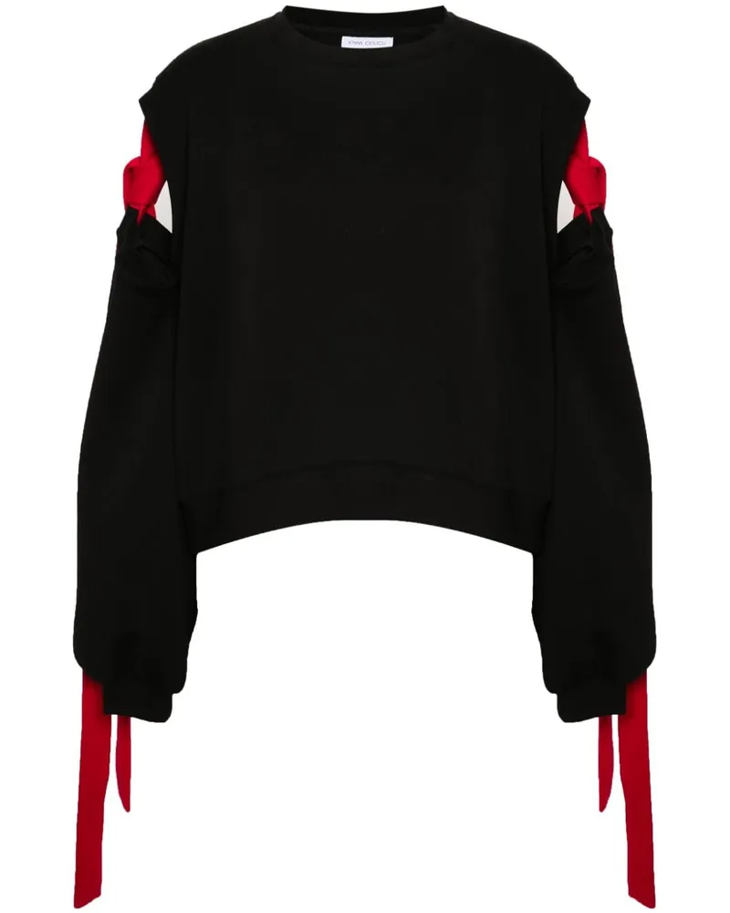 Ioana Ciolacu Stamp Sweatshirt mit Cold-Shoulder Schwarz