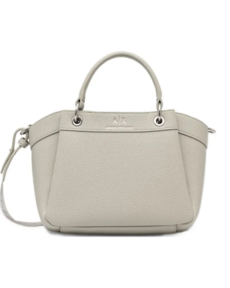 Armani Exchange small pebbled logo-print tote bag - Grau Grau