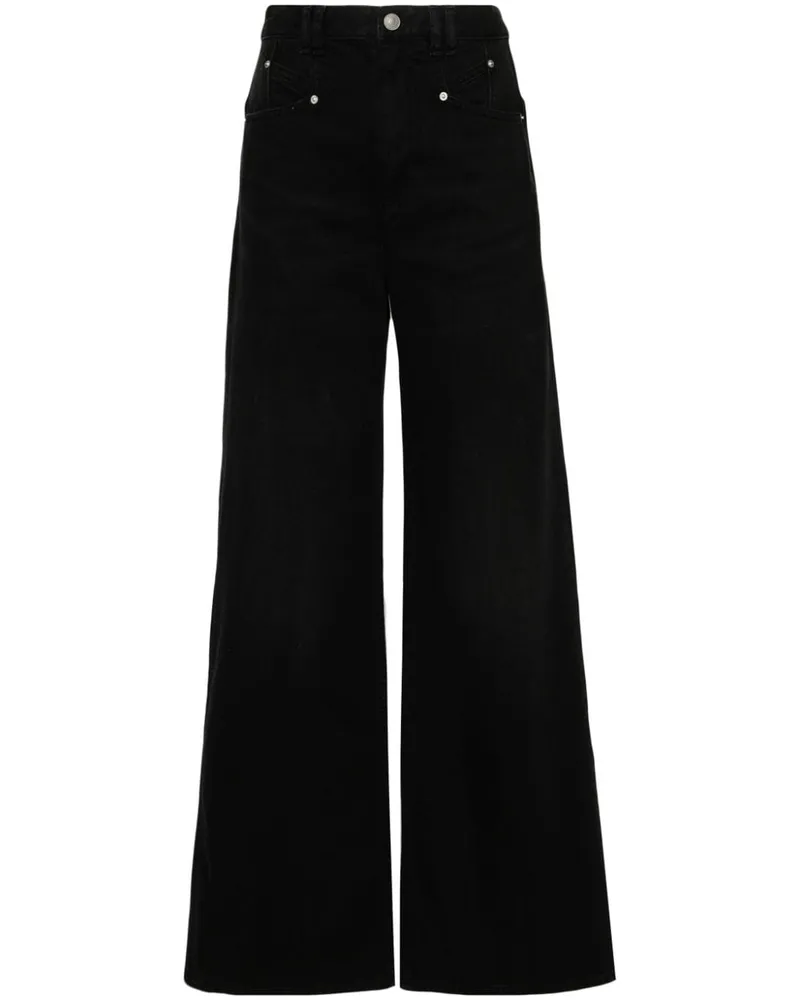 Isabel Marant Lemony Jeans mit weitem Bein - Schwarz Schwarz