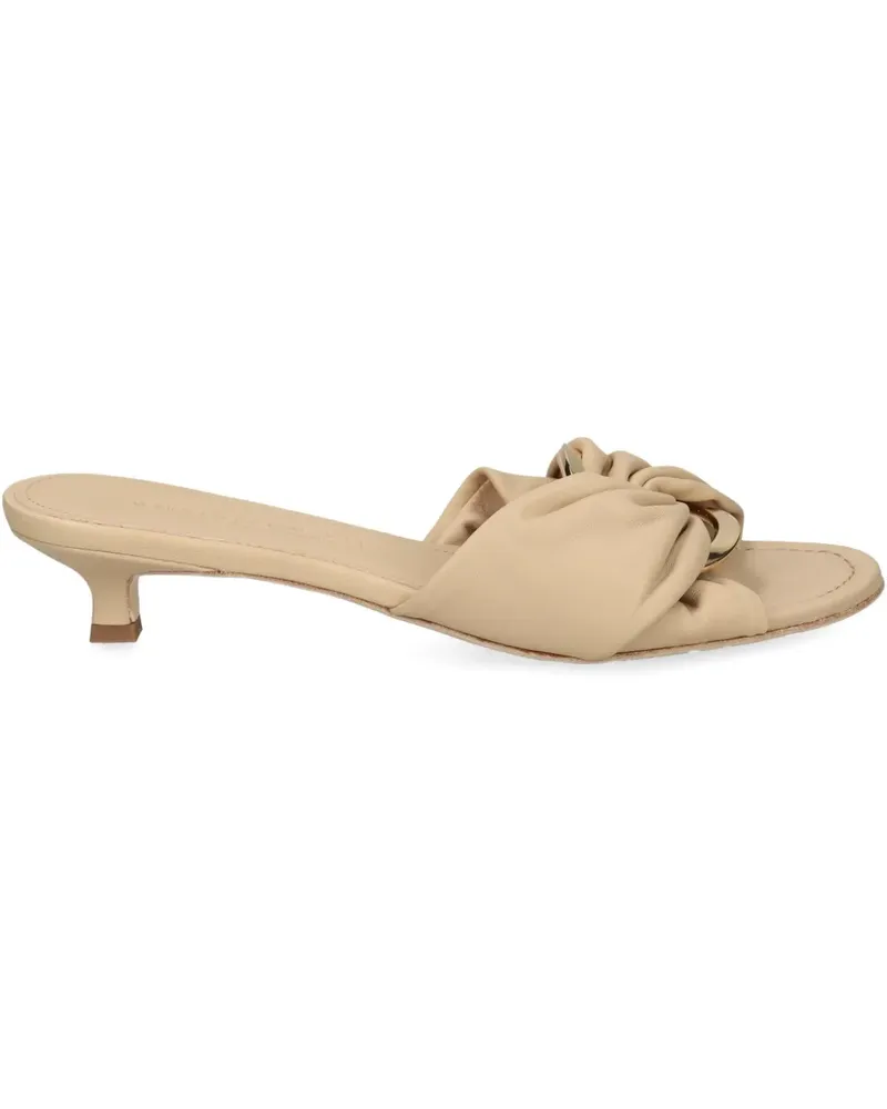 Kennel & Schmenger Kitten-Heel-Sandalen mit Knotendetail 50mm - Nude Nude