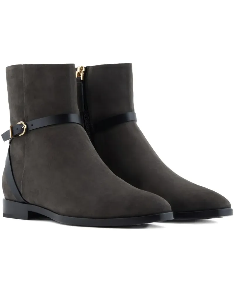 Giorgio Armani Knöchelhohe Wildlederstiefel - Grau Grau