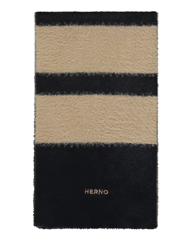 Herno striped logo-jacquard scarf - Schwarz Schwarz