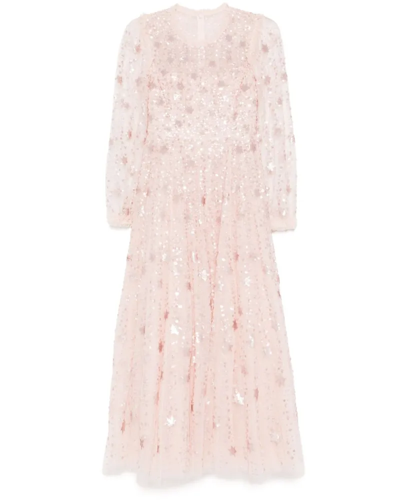 Needle & Thread Langärmeliges Abendkleid mit Sternschnuppen - Rosa Rosa
