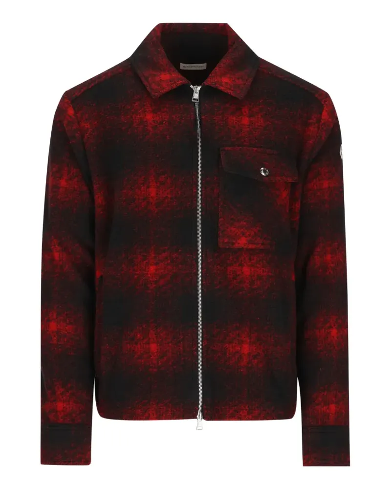 Moncler Hemdjacke mit Logo-Patch - Schwarz Schwarz