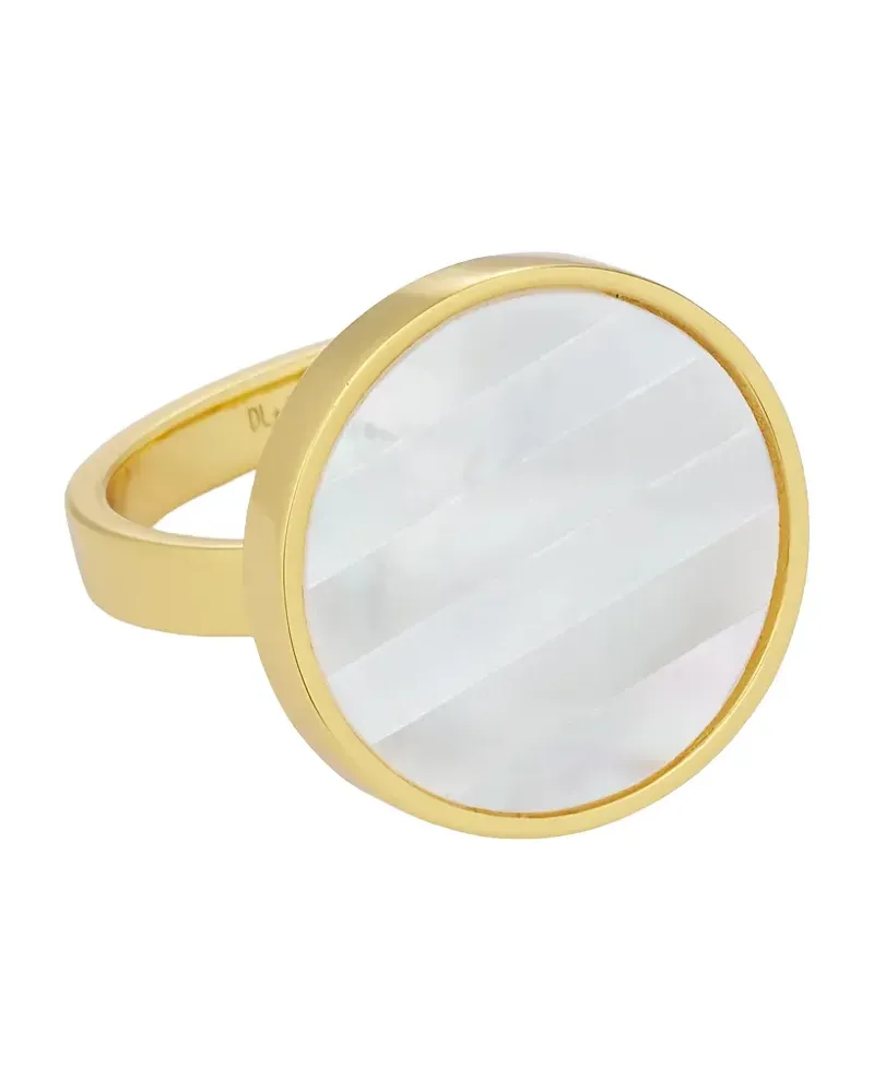 DESIGN LETTERS inlay-detail ring - Gold Gold