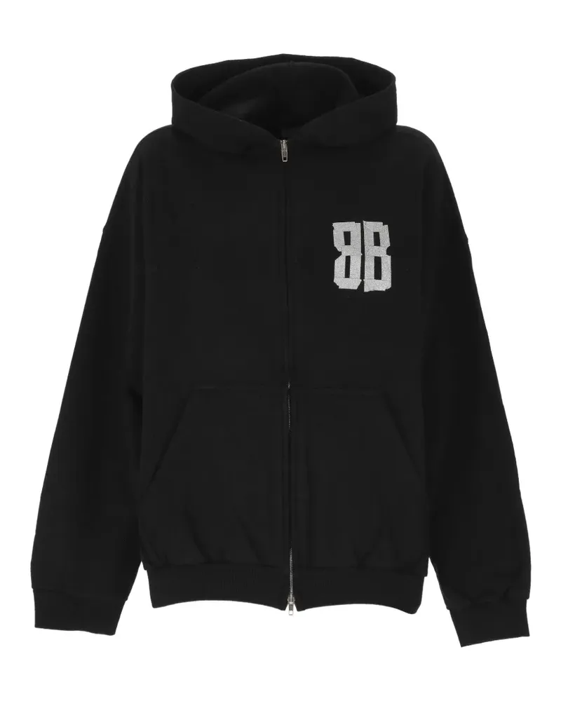 Balenciaga Kapuzenjacke mit Logo-Print - Schwarz Schwarz