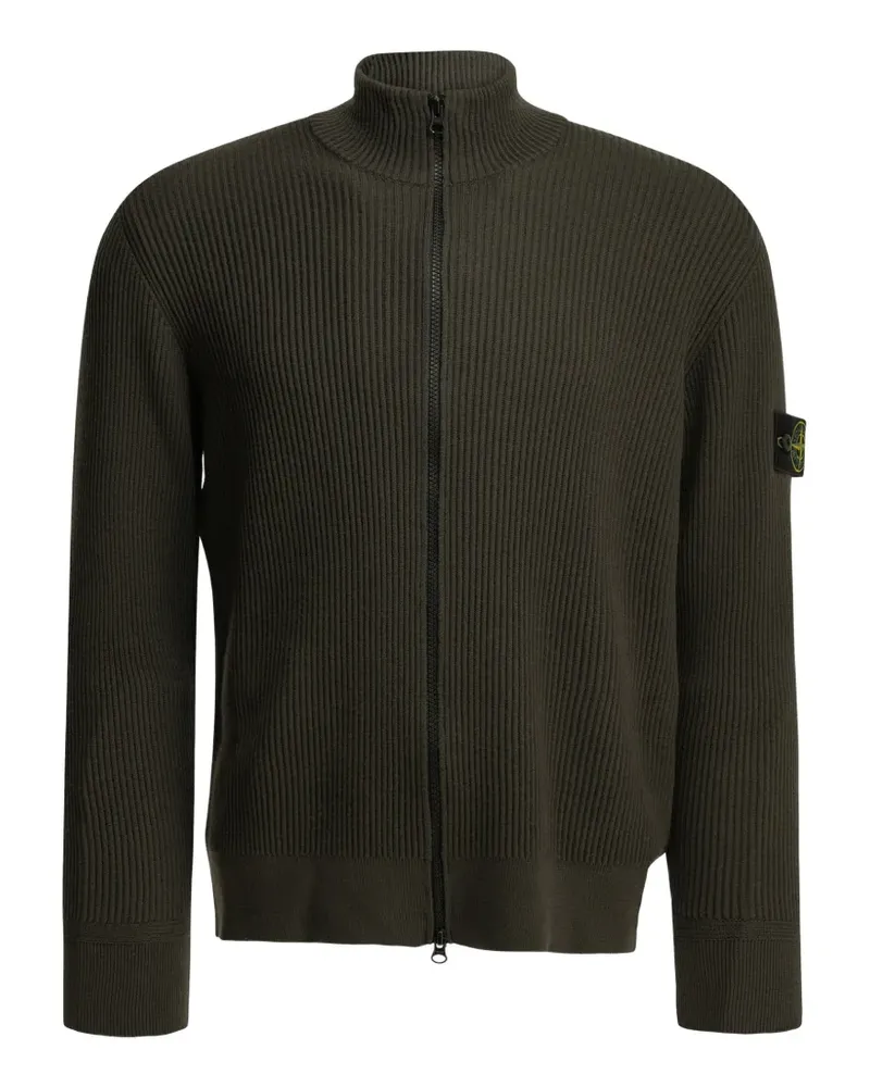 Stone Island ribbed-knit zip-up cardigan - Grau Grau