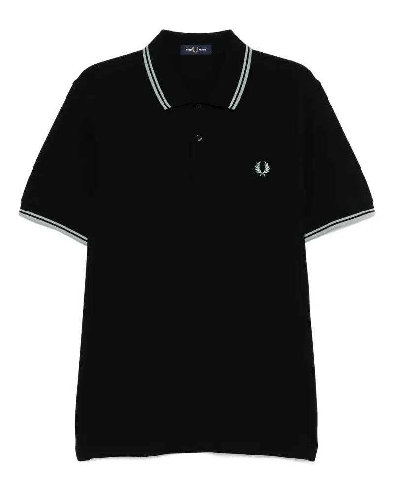 Fred Perry Poloshirt mit Kontrasträndern - Schwarz Schwarz