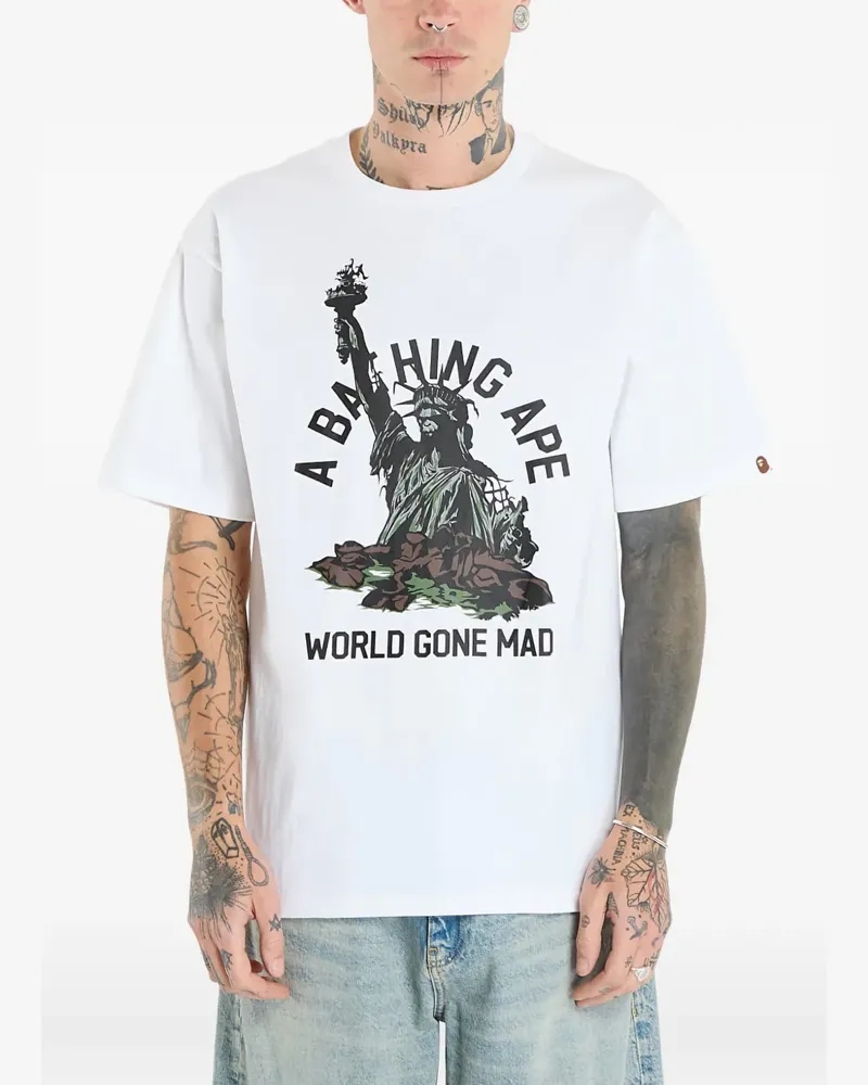 BAPE Statue Liberty Graphic T-shirt - Weiß Weiß