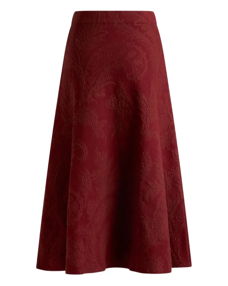 Etro Midirock aus Paisley-Jacquard - Rot Rot