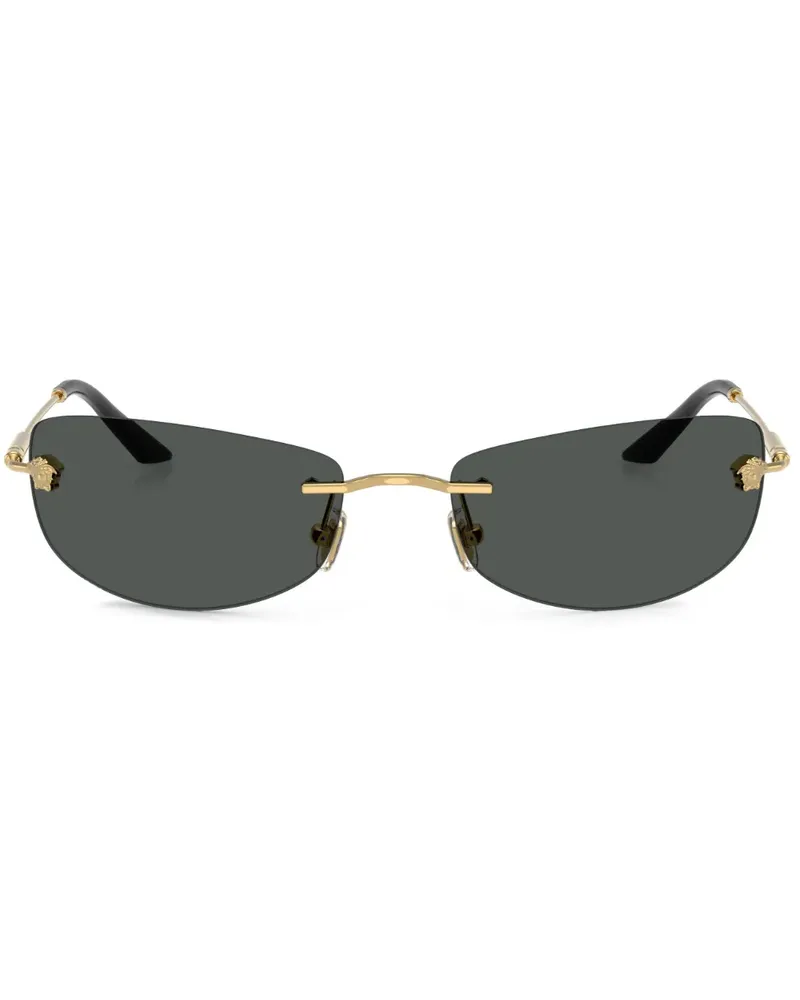 Versace Sonnenbrille mit eckigem Gestell - Gold Gold