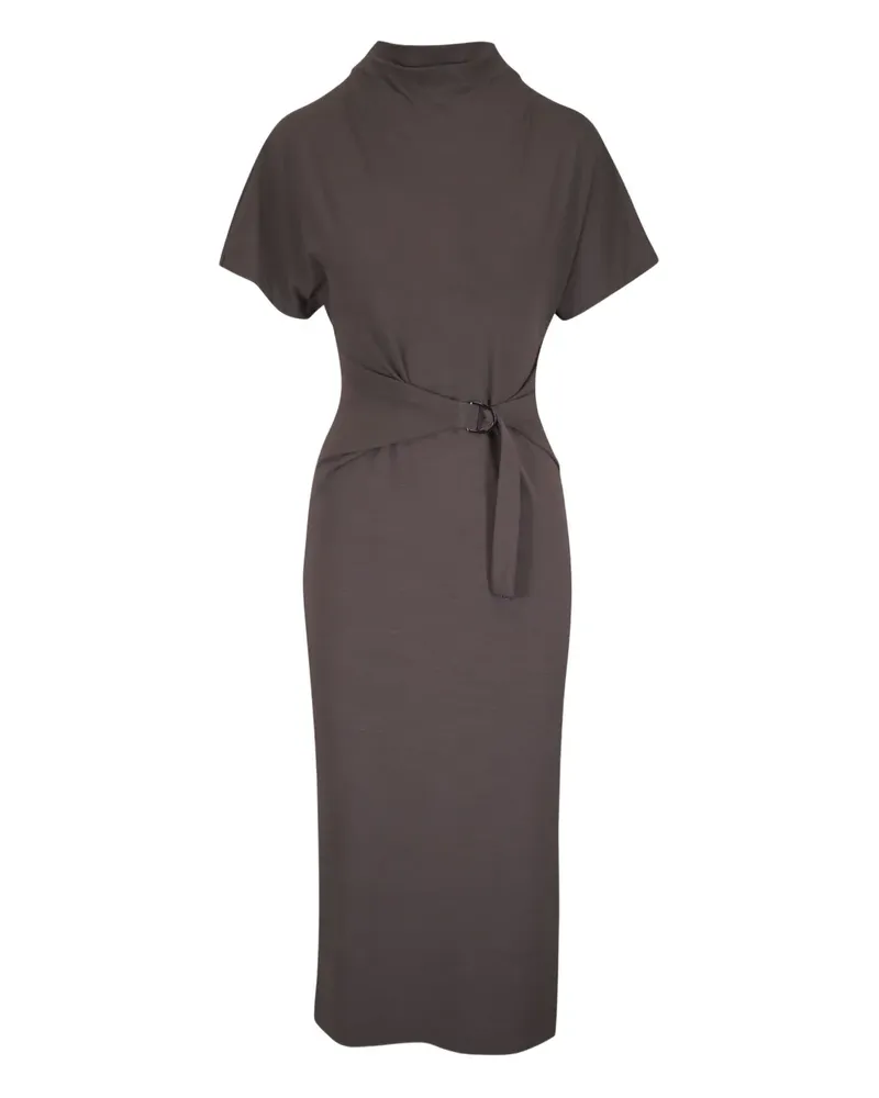Brunello Cucinelli Kurzärmeliges Midikleid - Braun Braun