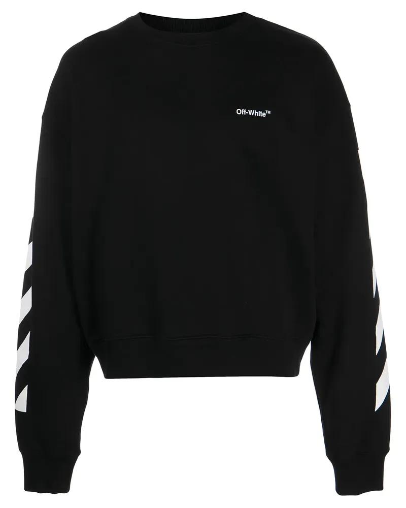 OFF-WHITE Diagonal Helvetica Sweatshirt - Schwarz Schwarz