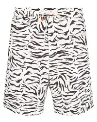 Reina Olga Badeshorts mit Tiger-Print Weiß