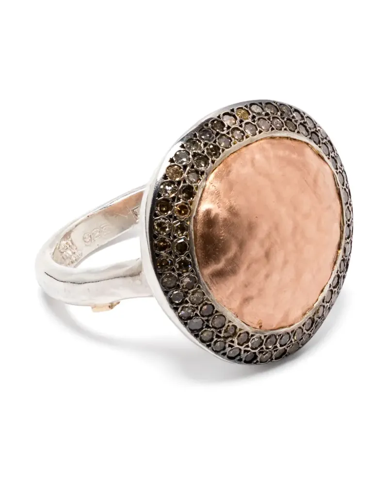 Rosa Maria 12kt Rotgold-Cocktailring mit Diamant - Silber Silber