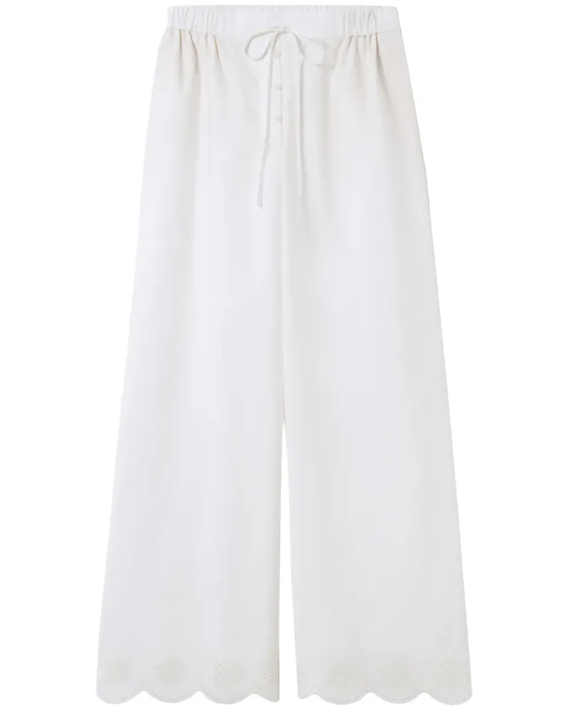 Claudie Pierlot Palazzohose mit Lochstickerei - Weiß Weiß