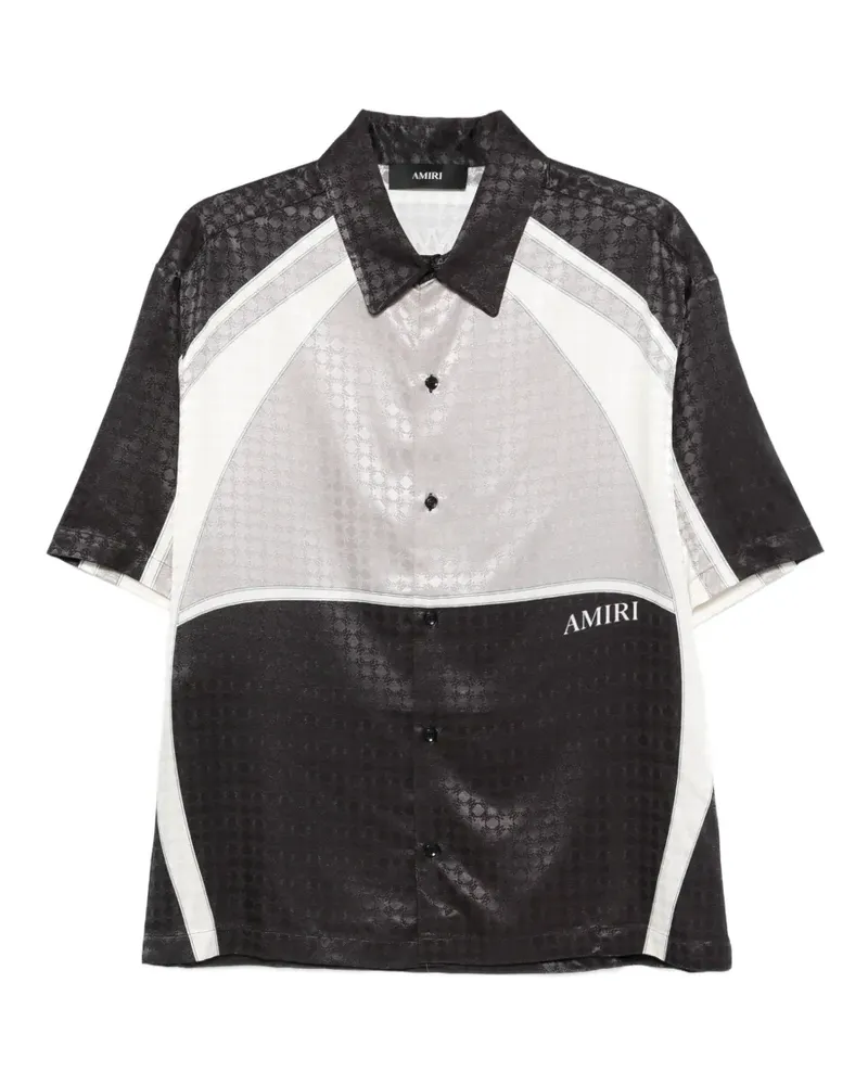 Amiri Hemd mit geometrischem Einsatz - Schwarz Schwarz