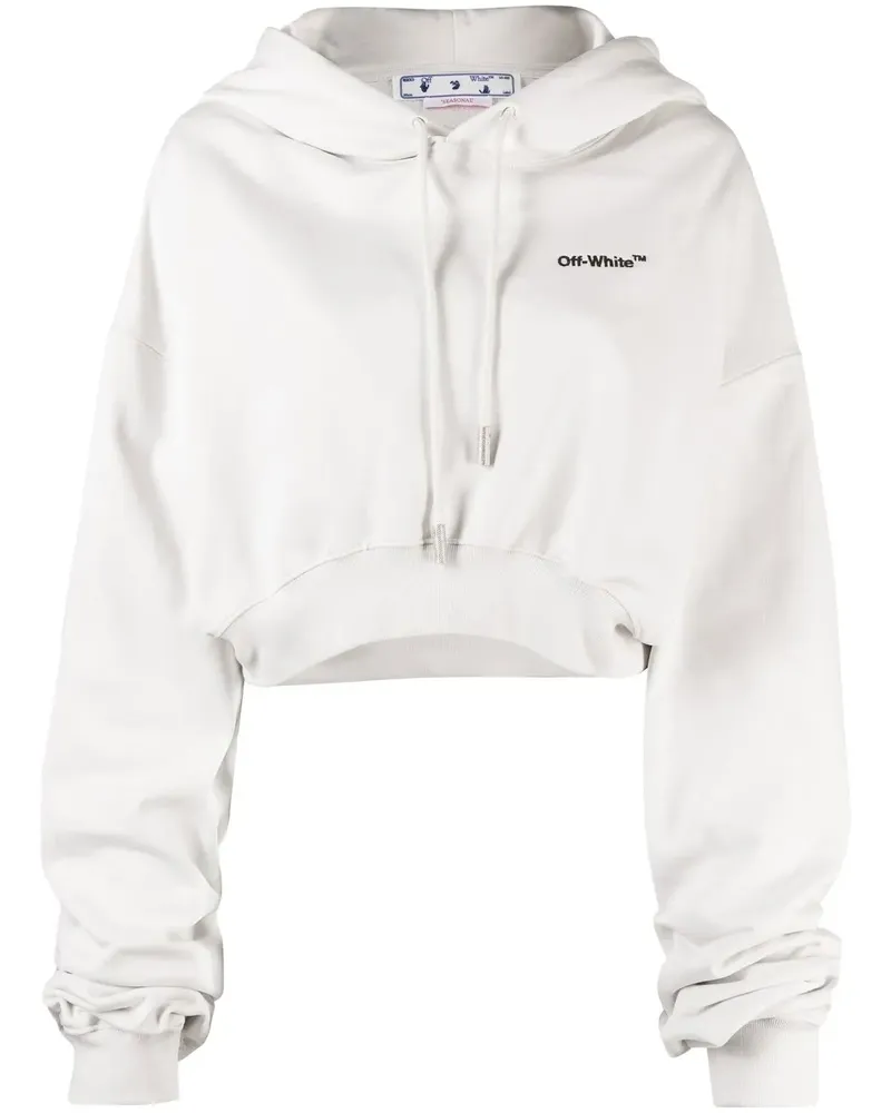 OFF-WHITE Cropped-Hoodie mit Logo - Nude Nude