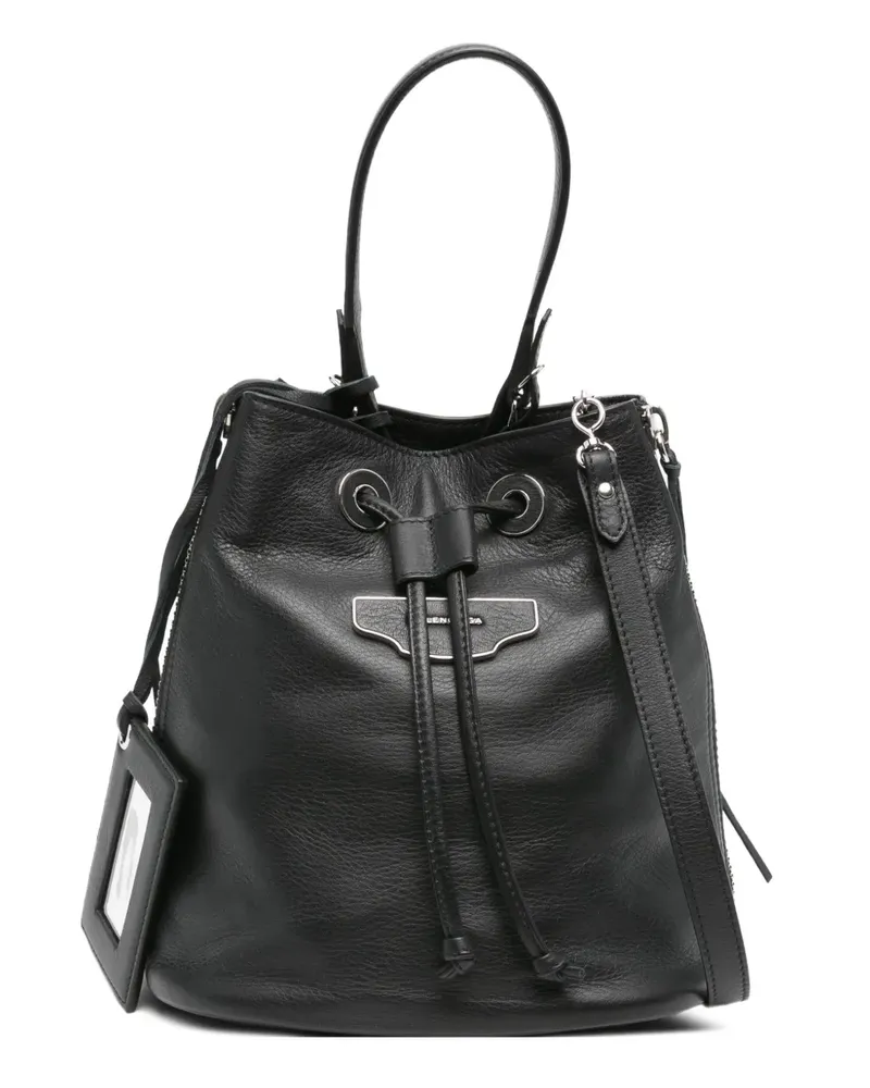 Balenciaga drawstring leather shoulder bag - Schwarz Schwarz