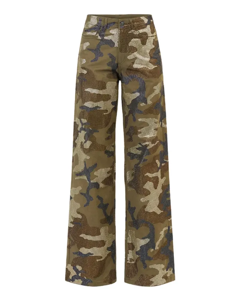 Cinq à Sept Blakely Wide-Leg-Jeans mit Camouflage-Print - Grün Grün