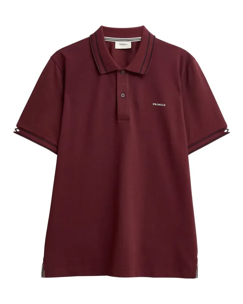 Pringle of Scotland jacquard-collar pique polo shirt - Rot Rot