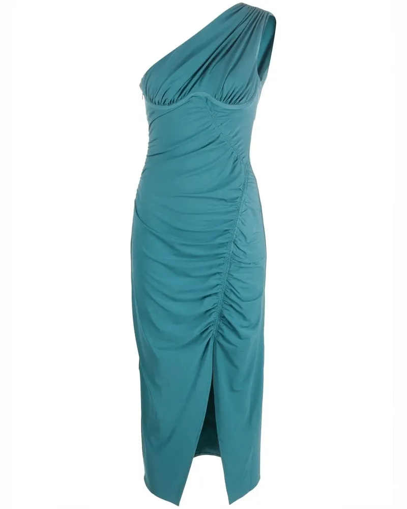 Self-Portrait Gerafftes One-Shoulder-Kleid - Blau Blau