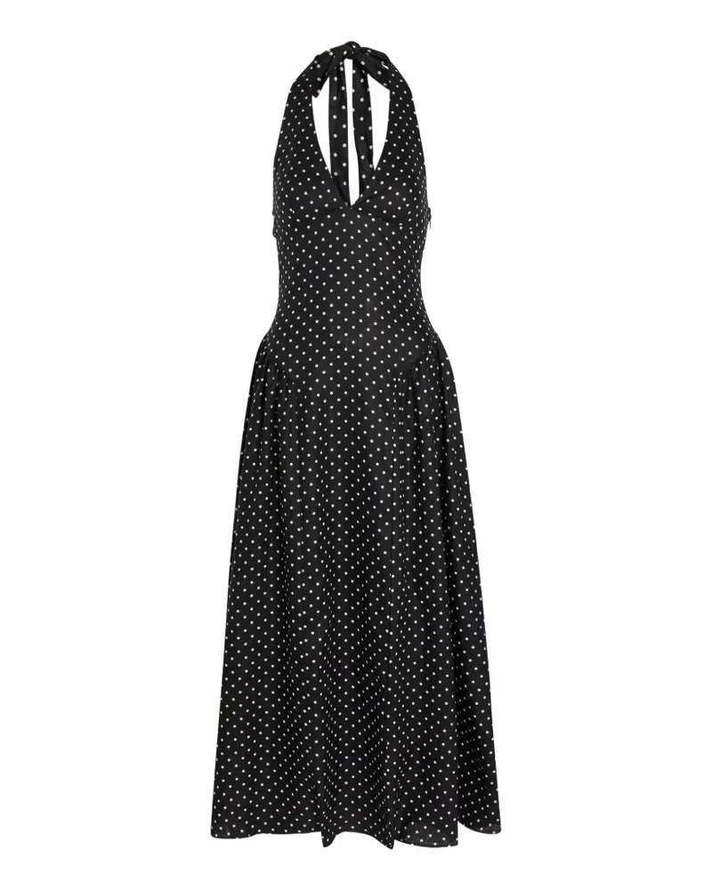 Faithfull The Brand La Cala polka-dot midi dress - Schwarz Schwarz