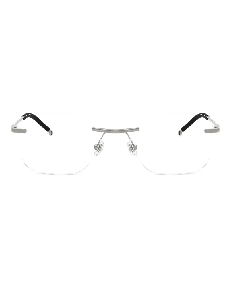 Diesel Brille mit eckigem Gestell - Silber Silber