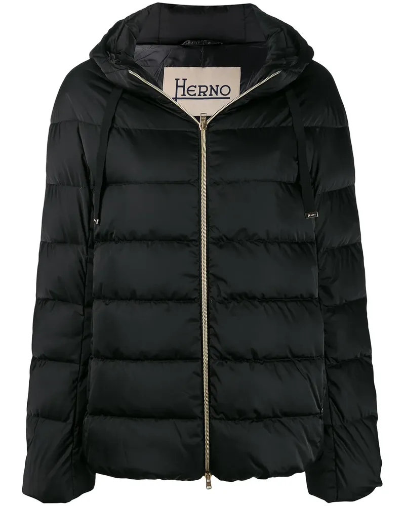 Herno Gefütterte Jacke mit Kapuze - Schwarz Schwarz