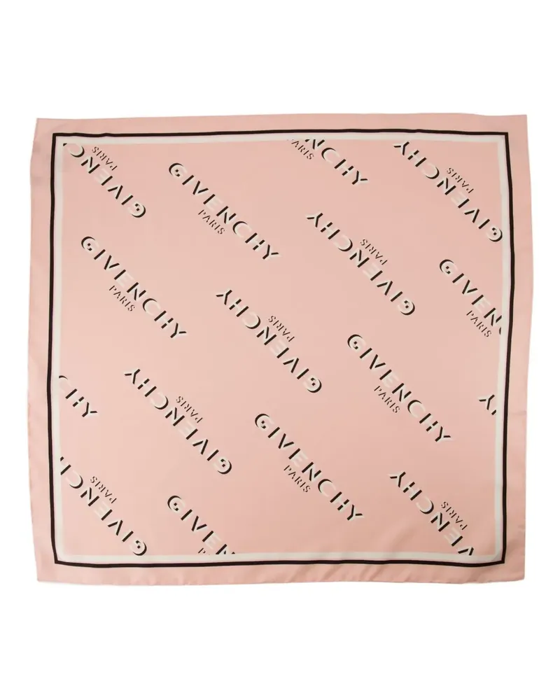 Givenchy logo-print silk scarf - Rosa Rosa