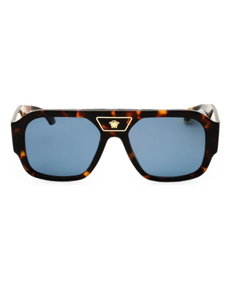 Versace Sonnenbrille in Schildpattoptik mit Medusa-Verzierung - Braun Braun