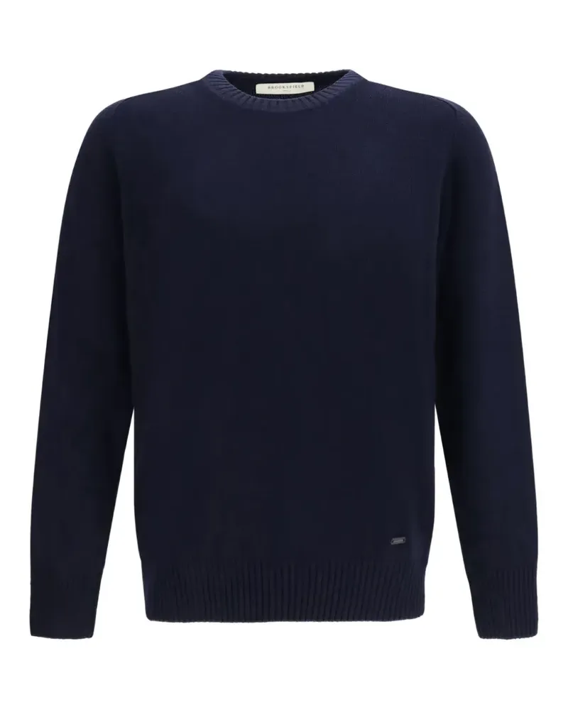 Brooksfield Pullover mit Logo-Schild - Blau Blau