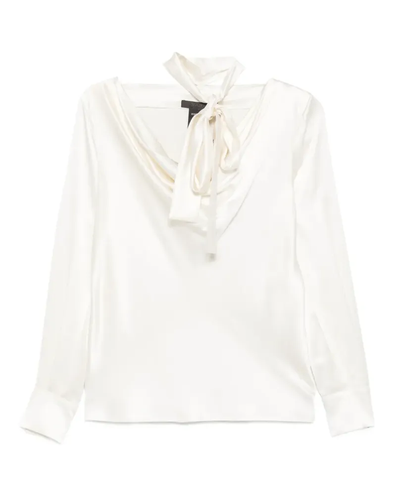 Max Mara Bluse mit Schal - Weiß Weiß