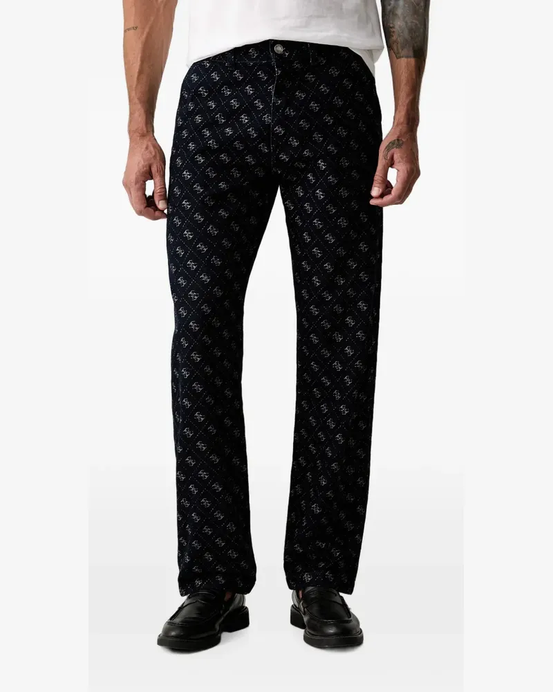 Guess Damon Jeans mit Monogramm-Print - Blau Blau