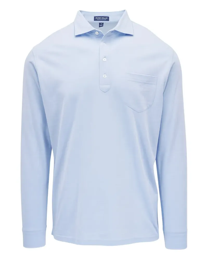 Peter Millar Poloshirt mit Brusttasche - Blau Blau