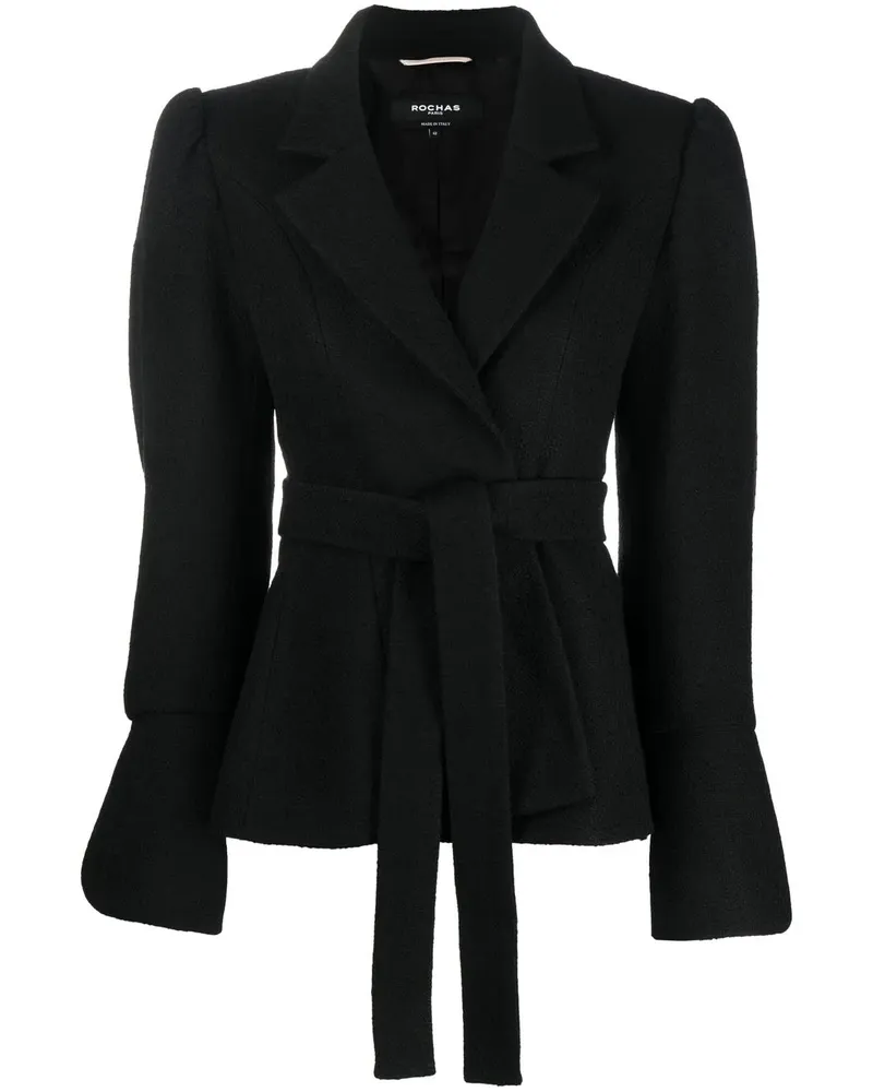 Rochas Jacke mit Gürtel - Schwarz Schwarz