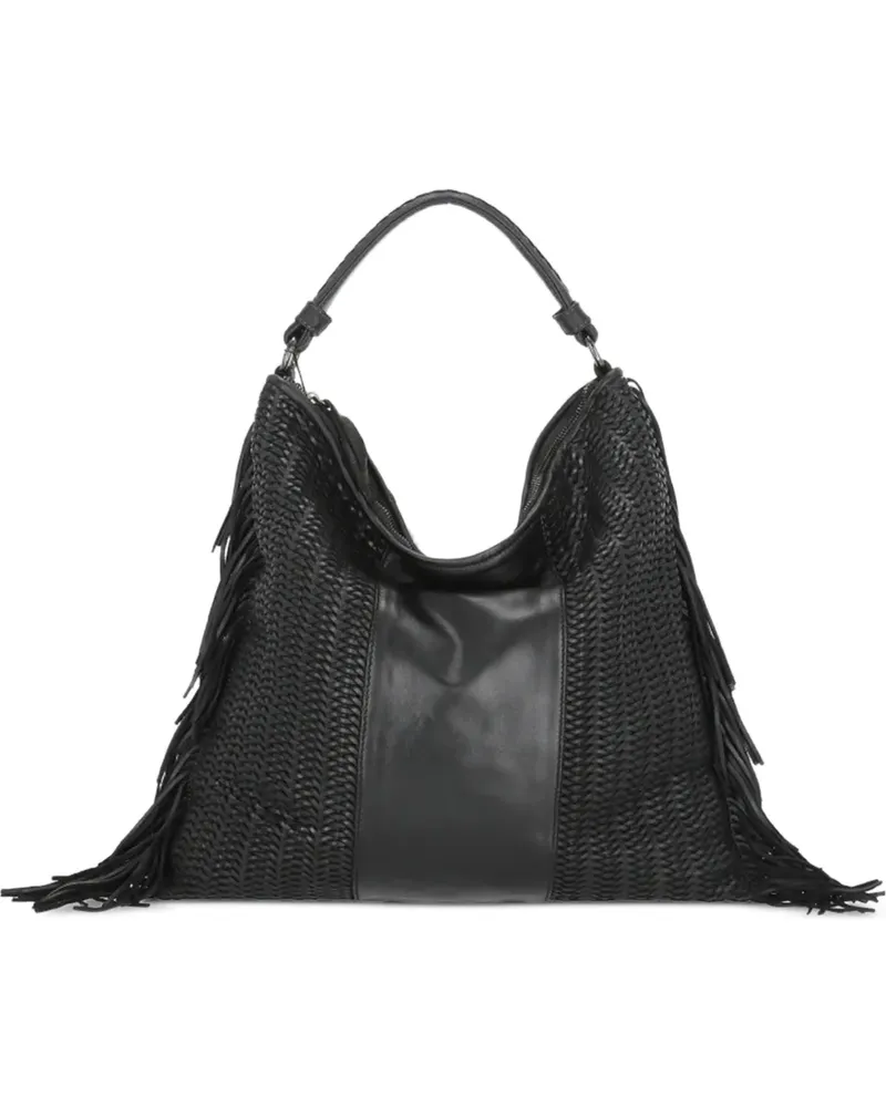 Reptile's House Vasia braided leather tote bag - Schwarz Schwarz