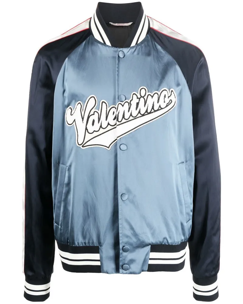 Valentino Garavani Bomberjacke mit Logo-Patch - Blau Blau