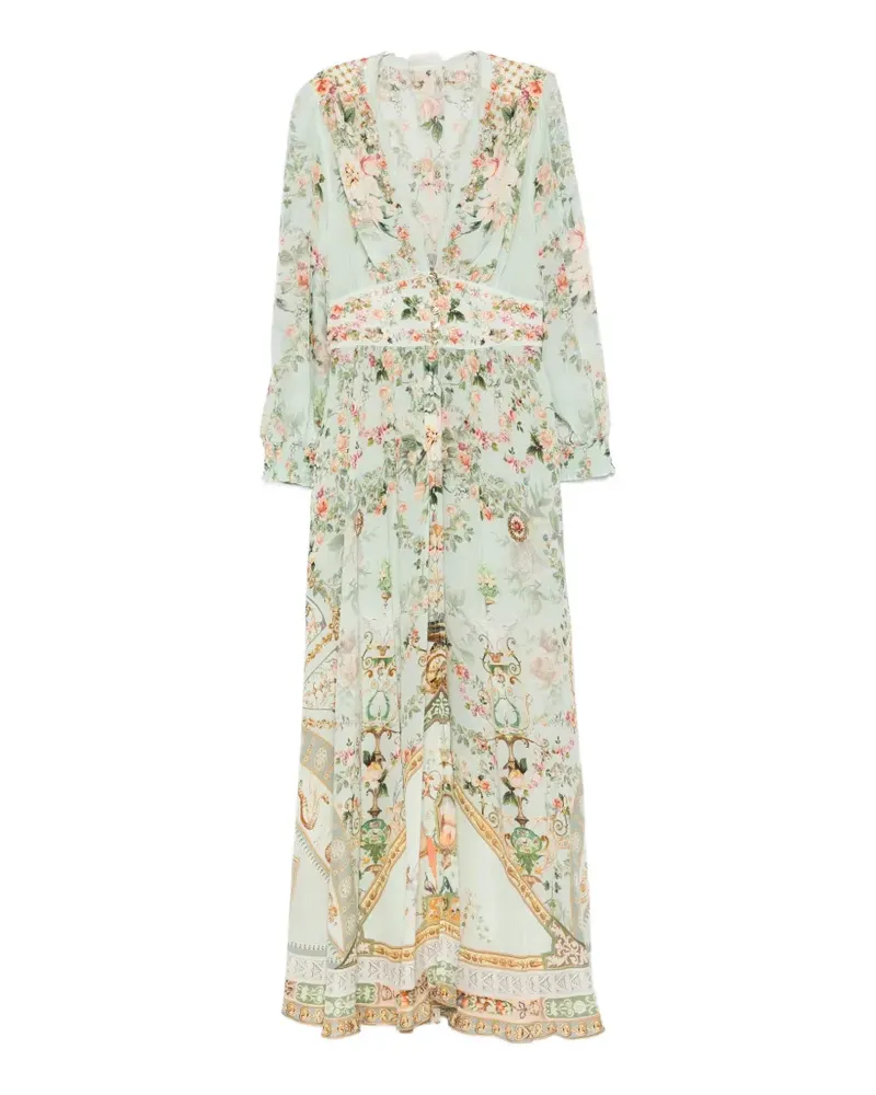Camilla floral-print V-neck maxi dress - Grün Grün