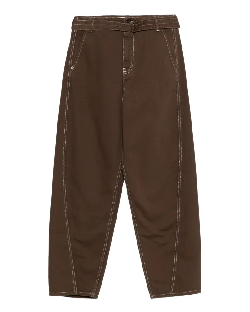 Semicouture Maria Rosabelted Jeans mit Kontrastnähten - Braun Braun