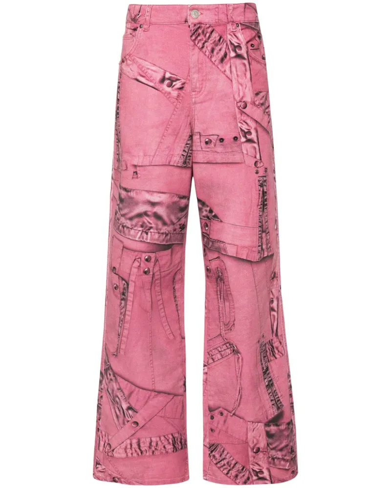 Blumarine Hose mit Cargo-Patch Rosa