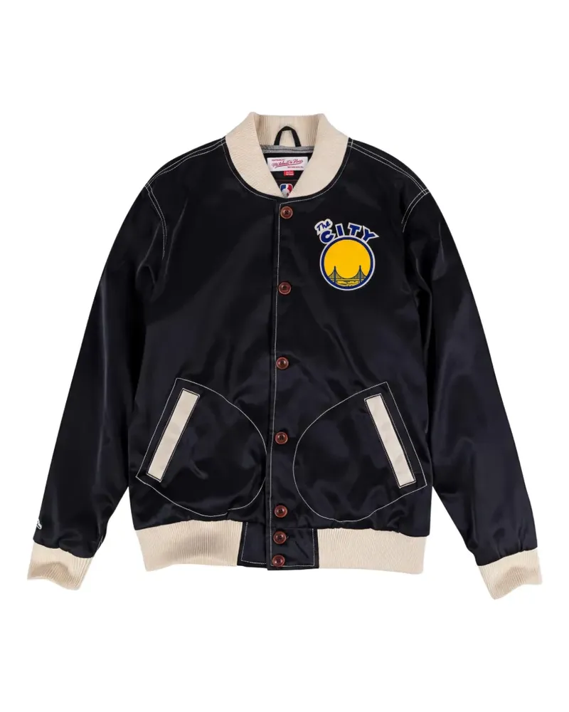 Mitchell & Ness x NBA Golden State Warriors button-up jacket - Schwarz Schwarz