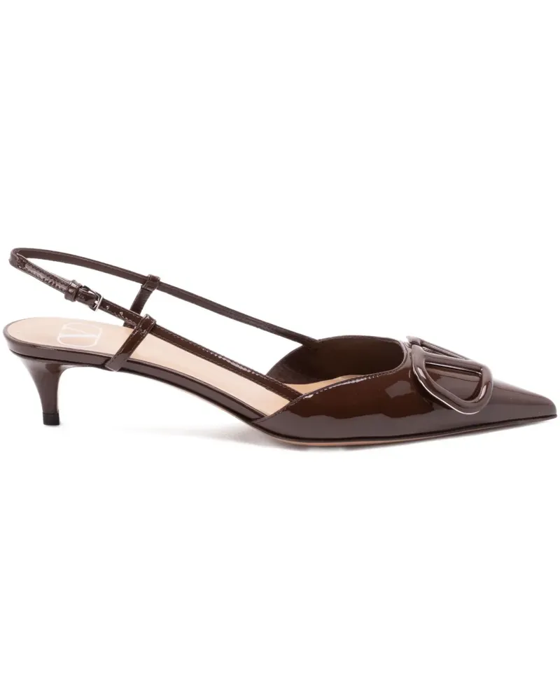 Valentino Garavani 40mm VLogo Signature slingback pumps - Zwx bark brown Zwx
