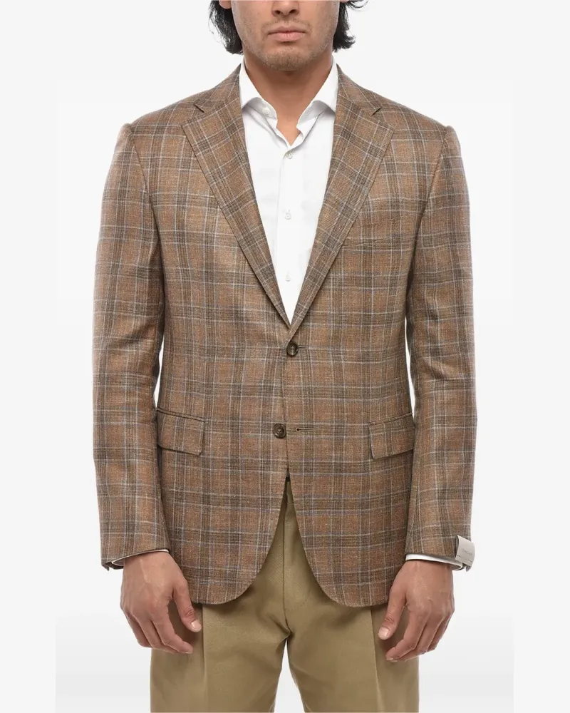 Corneliani Academy check-pattern blazer - Braun Braun