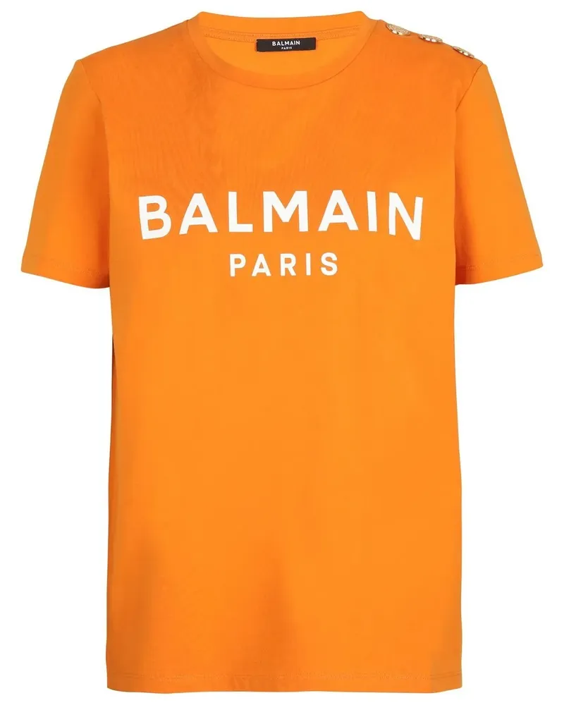 Balmain T-Shirt aus Bio-Baumwolle - Orange Orange