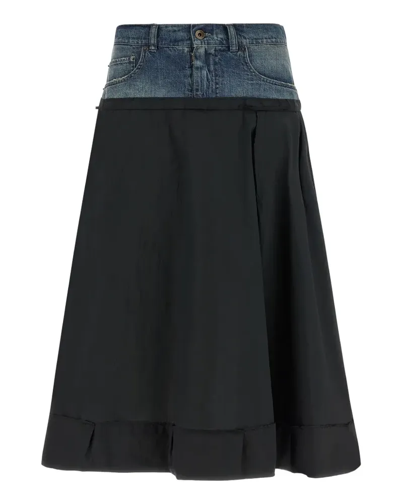 Maison Margiela denim insert midi skirt - Schwarz Schwarz