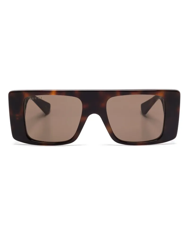 Gucci Sonnenbrille mit eckigem Gestell - Braun Braun