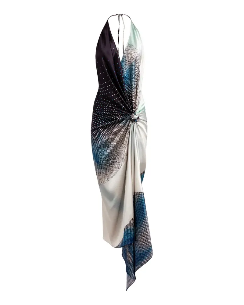 Silvia Tcherassi Abril polka-dot knotted midi dress - Blau Blau
